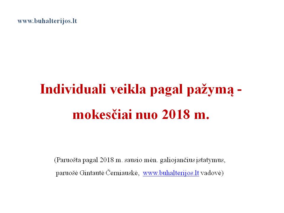 individuali veikla mokesciai 2018